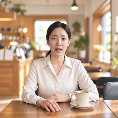 RoleFit avatar Lee Ji-won frowning at the camera as she speaks